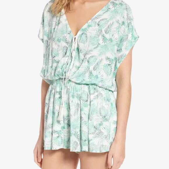 Rails Vera Romper Green Palm Print Small Cover Up Tropical Beach Vacation Summer - Picture 3 of 4